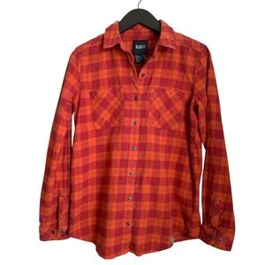 5.11 Tactical Womens Flannel Shirt Size Small Orange Plaid Soft